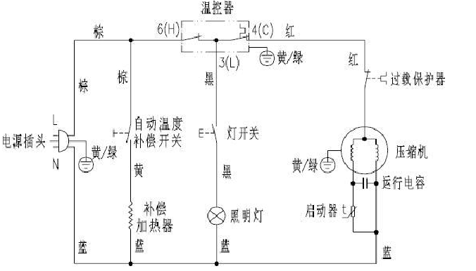 星星冷柜电路图图片